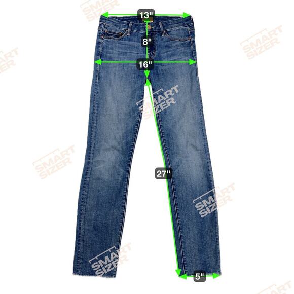 MOTHER Looker Ankle Fray Jeans Baby, Drive South Wash Low Rise Skinny Size 26 - Picture 4 of 15